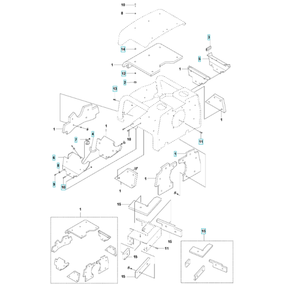 Noise Suppression Assembly for Husqvarna LH 700 Reversible Compactor