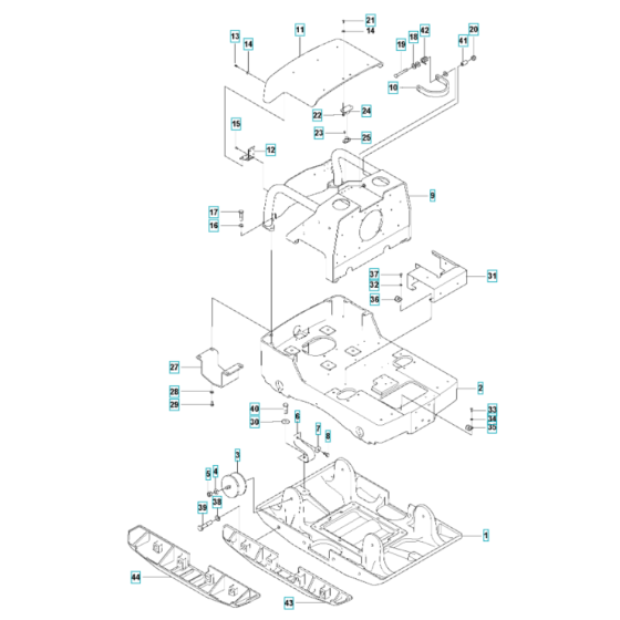 Ground Plate Assembly for Husqvarna LH 700 Reversible Compactor