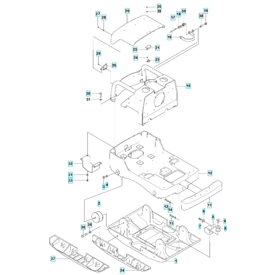 Ground Plate Assembly for Husqvarna LH 804 Reversible Compactor