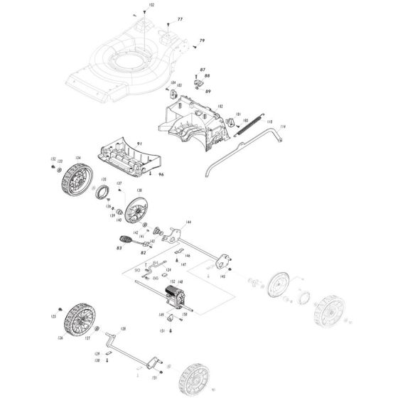 Wheel Assembly for Makita LM001G Mower