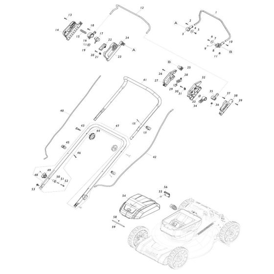 Handle Assembly for Makita LM002G Mower