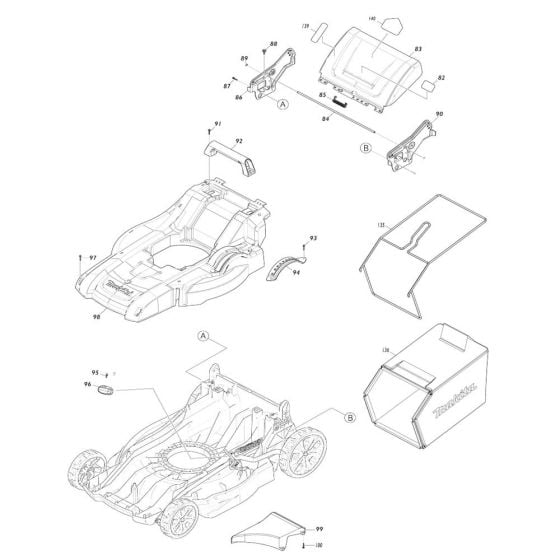 Deck Assembly for Makita LM002J Mower