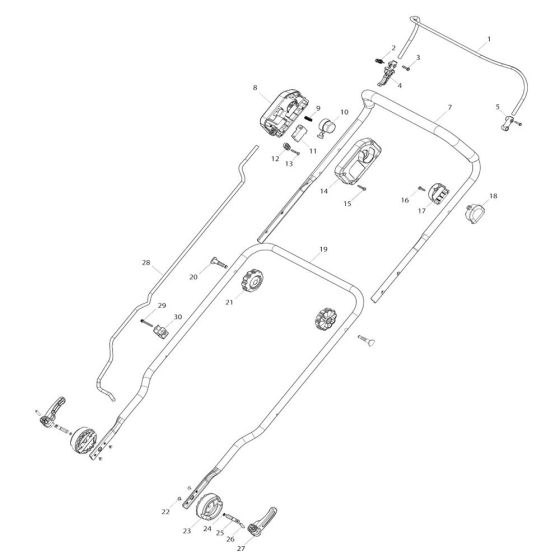 Handle Assembly for Makita LM003G Mower