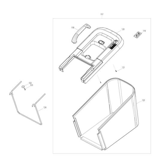 Grass Catcher Assembly for Makita LM003G Mower