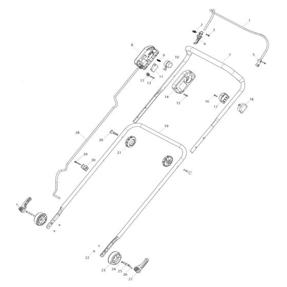 Handle Assembly for Makita LM004G Mower