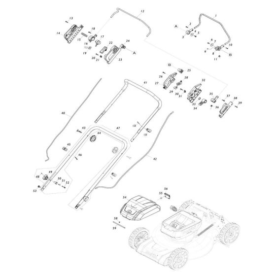 Handle Assembly for Makita LM004J Mower