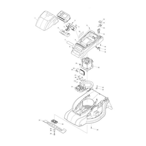 Battery, Motor Assembly for Makita LM381D Mower