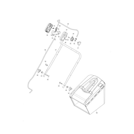 Handle Assembly for Makita LM381D Mower