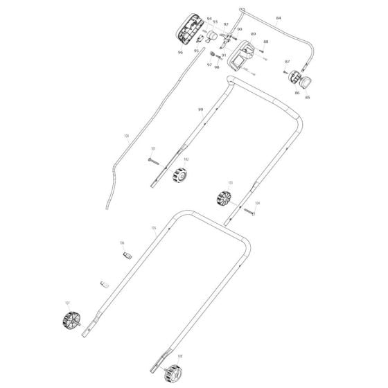 Handle Assembly for Makita LM430D Mower