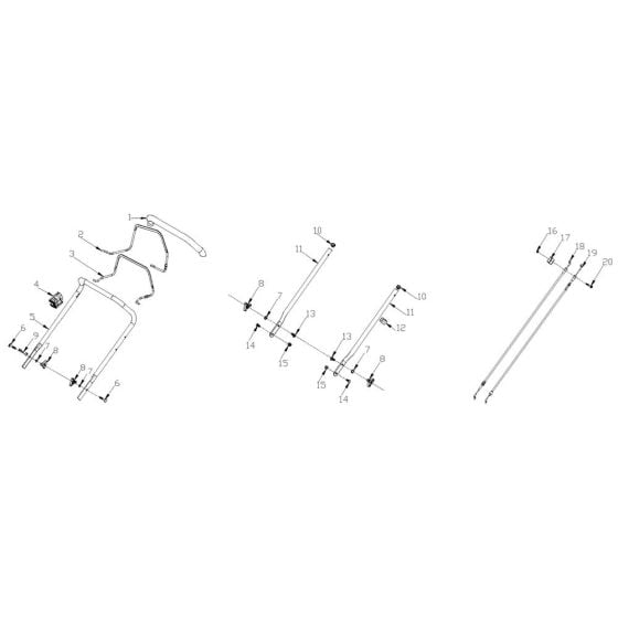 Handle Assembly for Harry LMG42S-B Mower