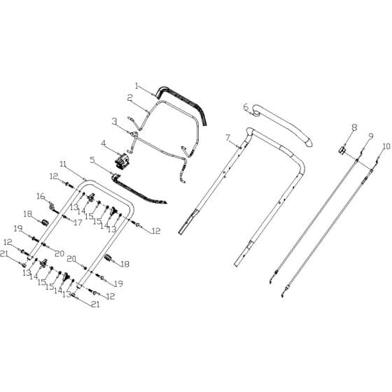 Handle Assembly for Harry LMG48SHL-B Mower