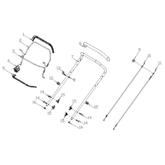 Handle Assembly for Harry LMG53SHL-T Mower