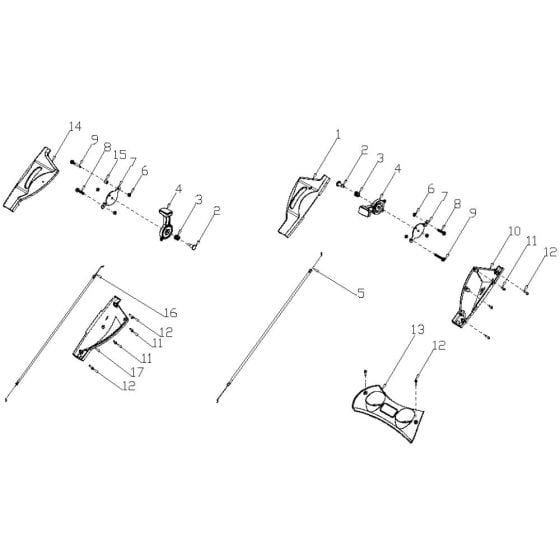 Handle Cover Assembly for Harry LMG53SHL-T Mower