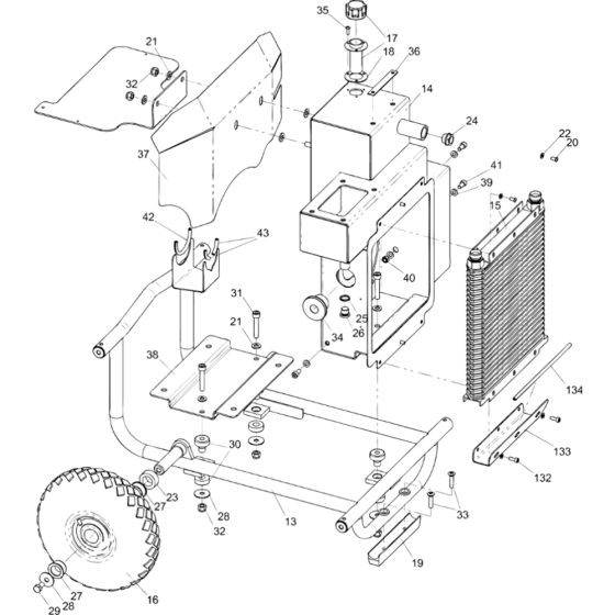 Tank and Chassis Assy for Atlas Copco LP18-40E PAC/ LP18-30E PAC Power Packs (from s/n BGF000001 onwards)