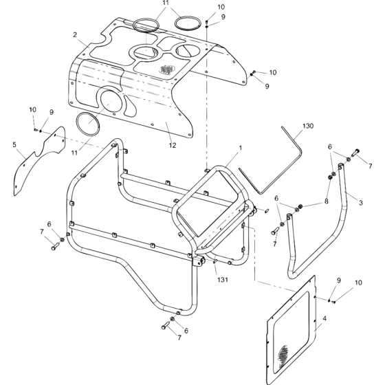 Frame and Cowl Assy for Atlas Copco LP18-40PE PAC/ LP18-30PE PAC Power Packs (from s/n BGF000001 onwards)