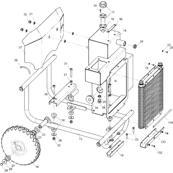 Tank and Chassis Assy for Atlas Copco LP18-40PE PAC/ LP18-30PE PAC Power Packs (from s/n BGF000001 onwards)