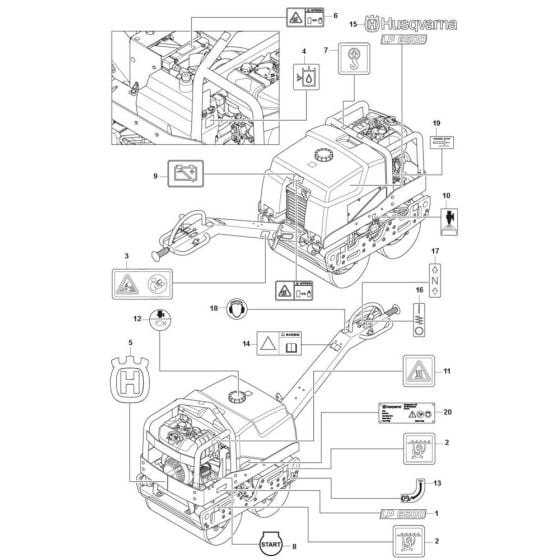 Decals for Husqvarna LP 6500 Roller