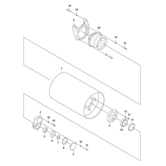 Drum Assembly for Husqvarna LP 6500 Roller