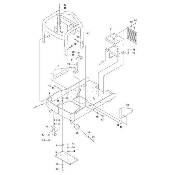 Frame, Engine Plate Assembly for Husqvarna LP 6500 Roller