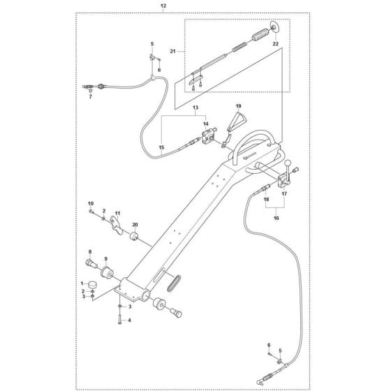 Handle Assembly for Husqvarna LP 6500 Roller