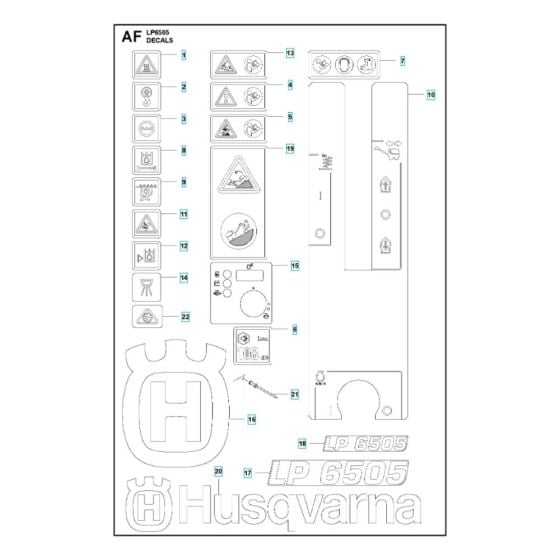 Decals for Husqvarna LP 6505 Roller