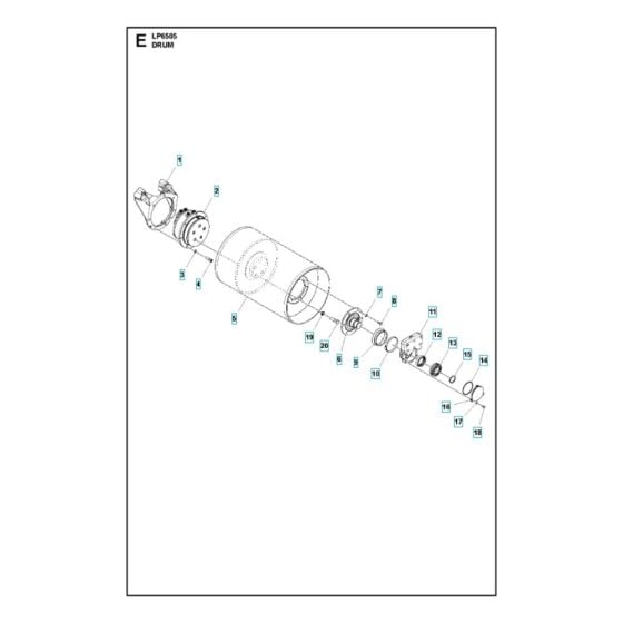 Drum Assembly for Husqvarna LP 6505 Roller