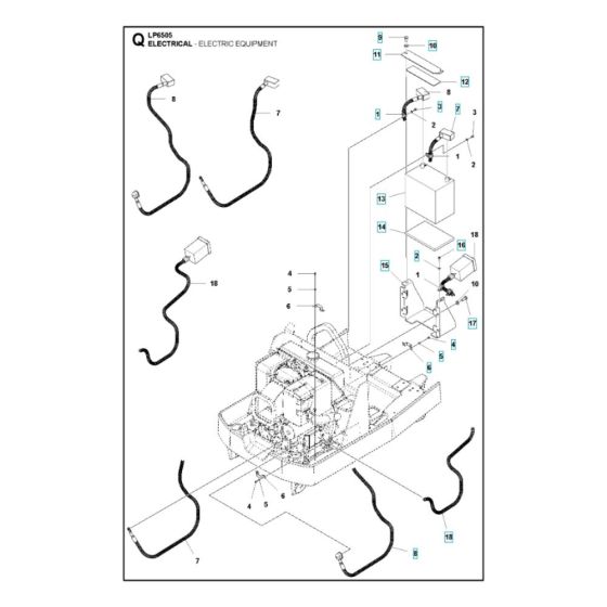 Electrical Assembly for Husqvarna LP 6505 Roller