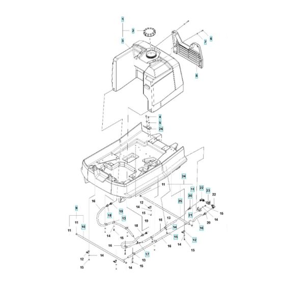 Sprinkler System Assembly for Husqvarna LP 7505 Roller