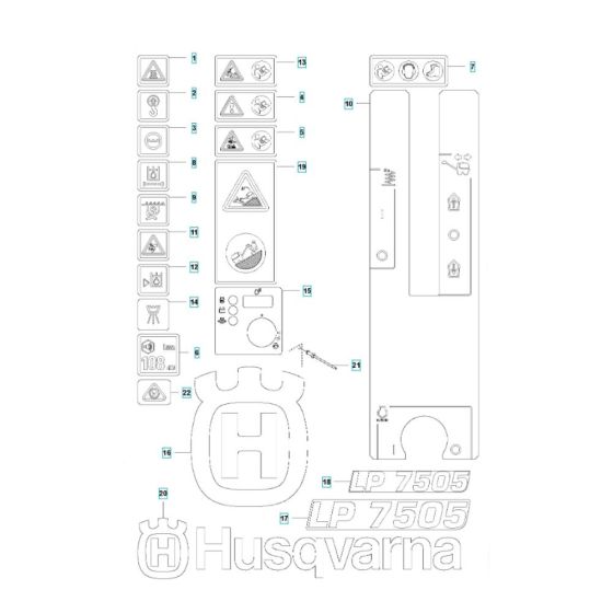 Decals for Husqvarna LP 7505 Roller