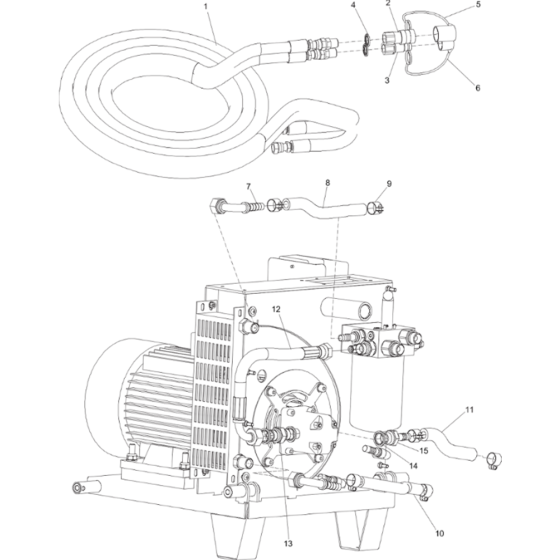 Hose and Fittings Assy for Atlas Copco LP9-20E PAC-Electrical Power Packs (from s/n BGF077872 onwards)