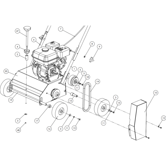 Main Assembly for Camon LS14 Lawn Scarifier