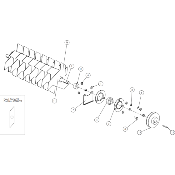 Blade Assembly for Camon LS14 Lawn Scarifier