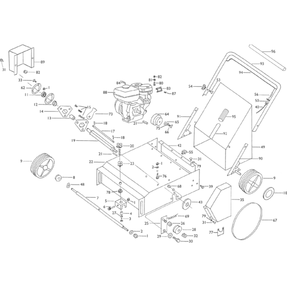 Complete Assembly for Camon LS17 Lawn Scarifier