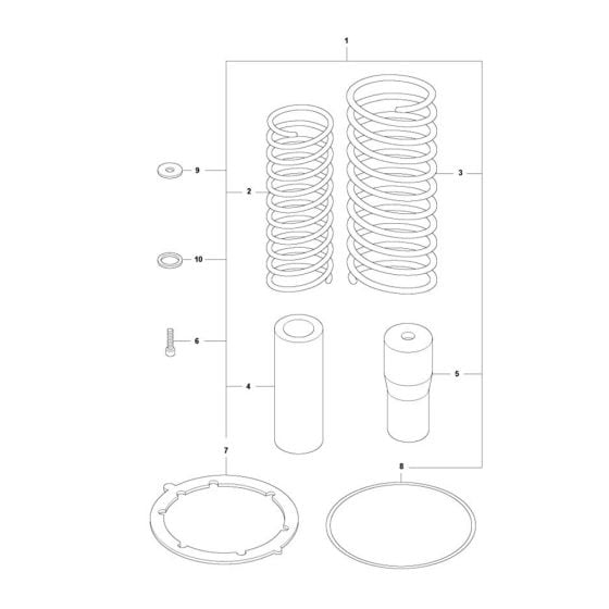 Spring Repair Kit for Husqvarna LT5005 Trench Rammer