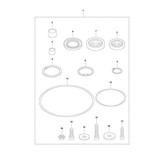 Trasmission Repair Kit for Husqvarna LT5005 Trench Rammer