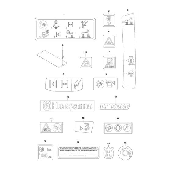 Decal for Husqvarna LT5005 Trench Rammer