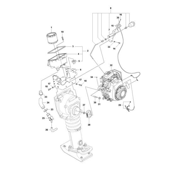 Engine Installation for Husqvarna LT6005 Trench Rammer