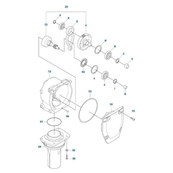 Transmission Assembly for Husqvarna LT 6005 H Trench Rammer