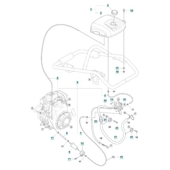 Fuel Tank Assembly for Husqvarna LT 6005 H Trench Rammer