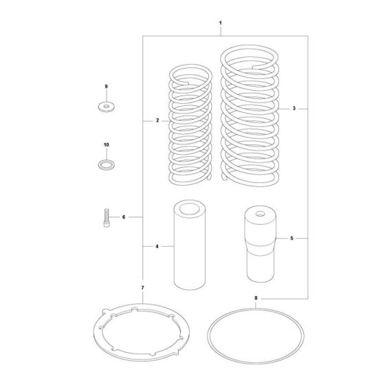 Spring Unit Repair Kit for Husqvarna LT800 Trench Rammers