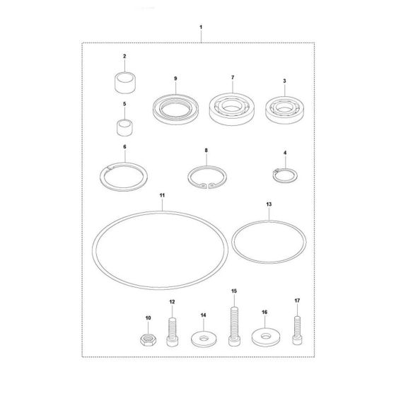 Transmission Repair Kit for Husqvarna LT800 Trench Rammers