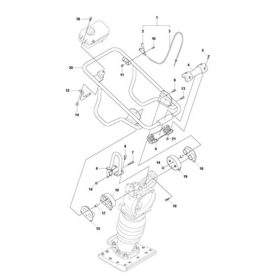 Handle for Husqvarna LT800 Trench Rammers