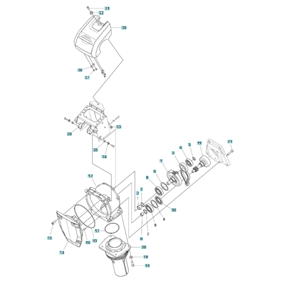 Transmission Assembly for Husqvarna LT 8005 II Trench Rammer