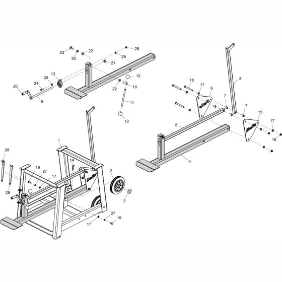 Lower Frame Assembly for Altrad Belle MS500 Bench Saw