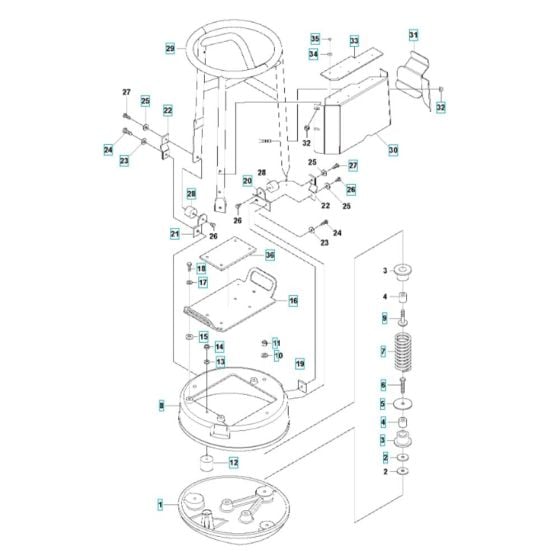 Base Plate Assembly for Husqvarna LX 90 Compactor