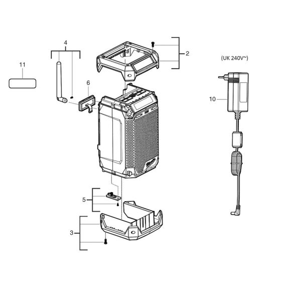 Complete Assembly for Milwaukee M12 RCDAB Radio