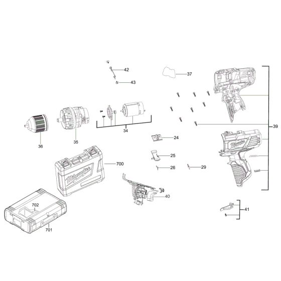 Assembly for Milwaukee M12BDD Drill Drivers