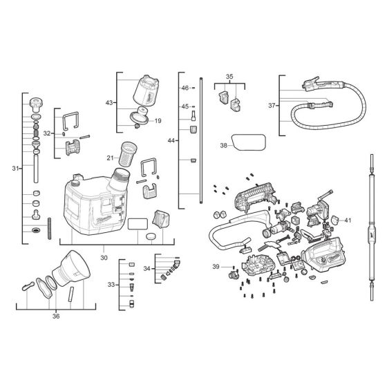 Complete Assembly for Milwaukee M12 BHCS3L Sprayer