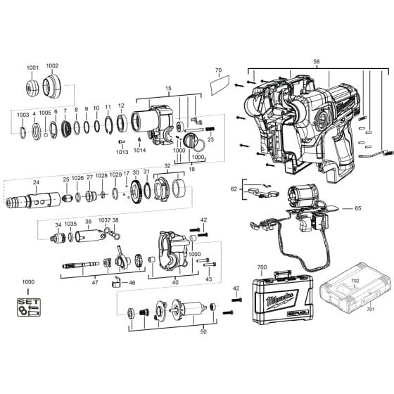 Assembly for Milwaukee M12CH Compact Hammer