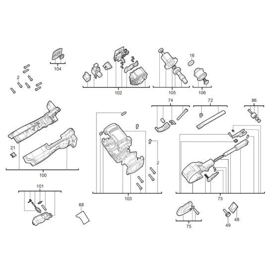 Complete Assembly for Milwaukee M12FBFL10 Cordless Sander